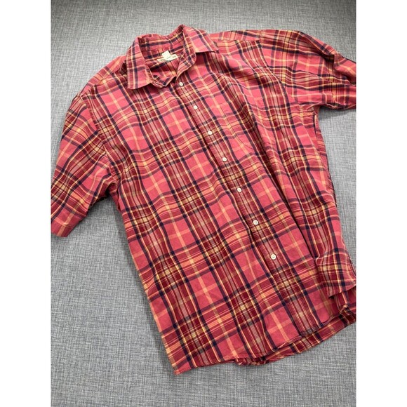 Vintage Eddie Bauer Button Down Men's Large Plaid Pocket 100% Cotton - Picture 12 of 16